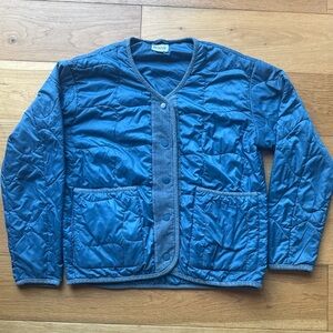 Women’s Quilted Blue Snap-Front Jacket by Bernardo
